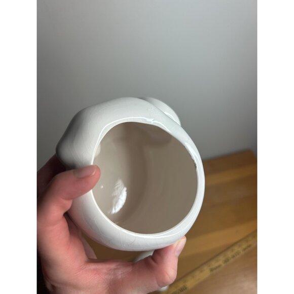 Mickey Mouse ceramic white bathroom set toothbrush holder  - tiny chip - Picture 4 of 10